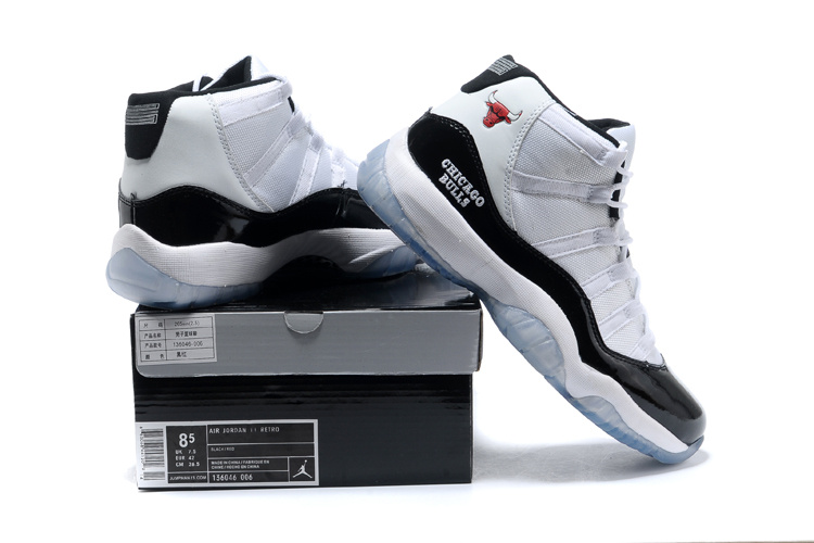 Original Air Jordan 11 White Black Shoes - Click Image to Close