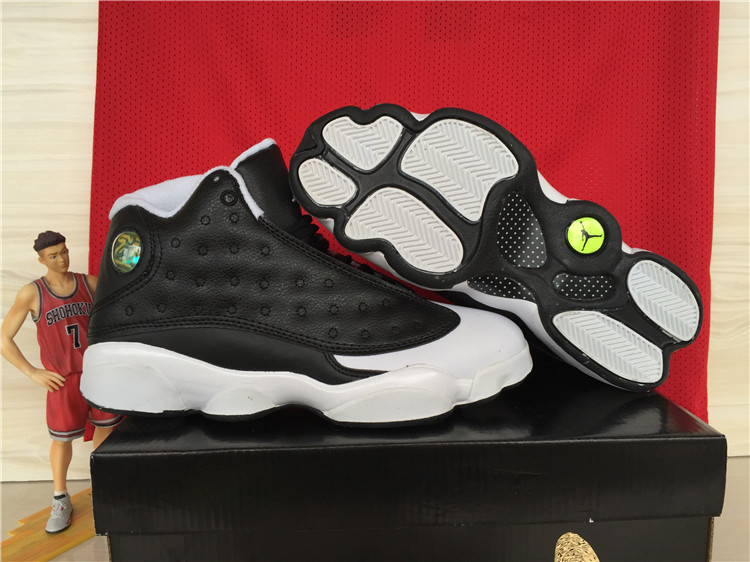 2015 Air Jordan 13 Retro Oreo Black White Shoes