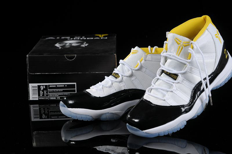 Original Kobe Air Jordan White Black Yellow Shoes - Click Image to Close