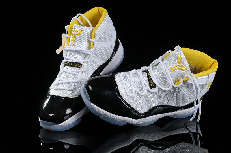 Original Kobe Air Jordan White Black Yellow Shoes - Click Image to Close