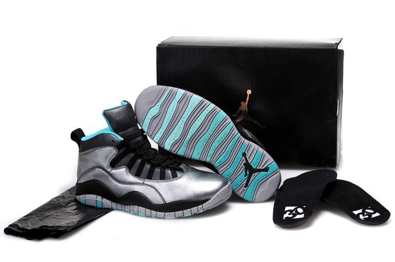 2015 Silver Black Blue Air Jordan 10 Retro Shoes - Click Image to Close