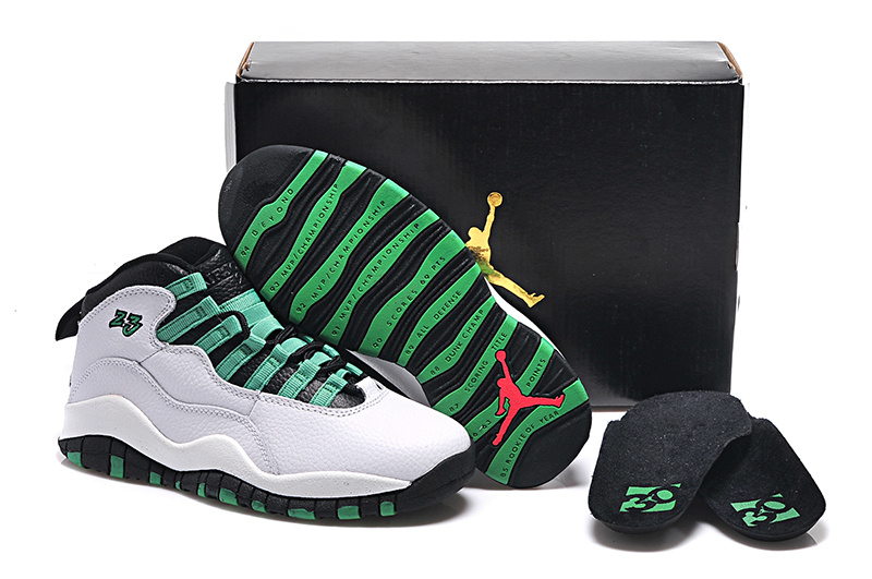 2015 White Green Black Air Jordan 10 Retro Shoes