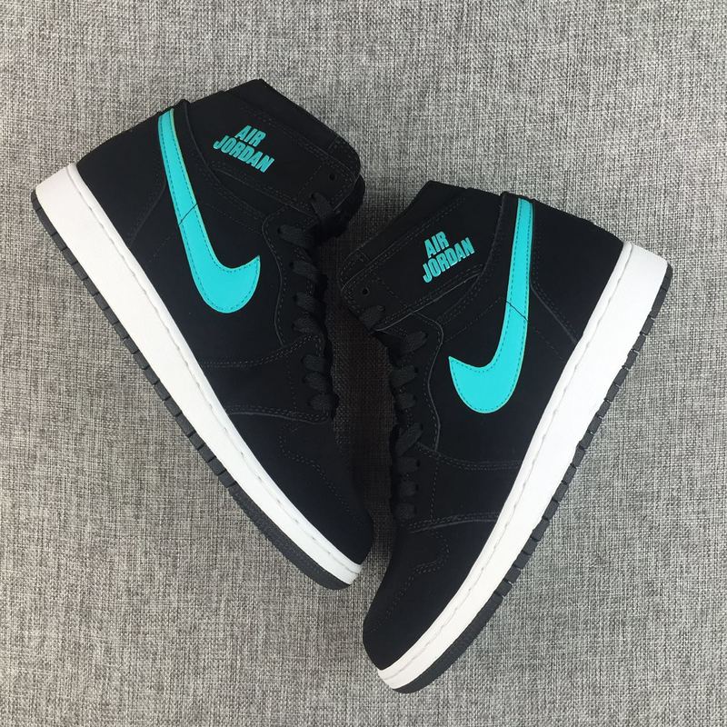 2017 Jordan 1 GS Black Jade Shoes - Click Image to Close