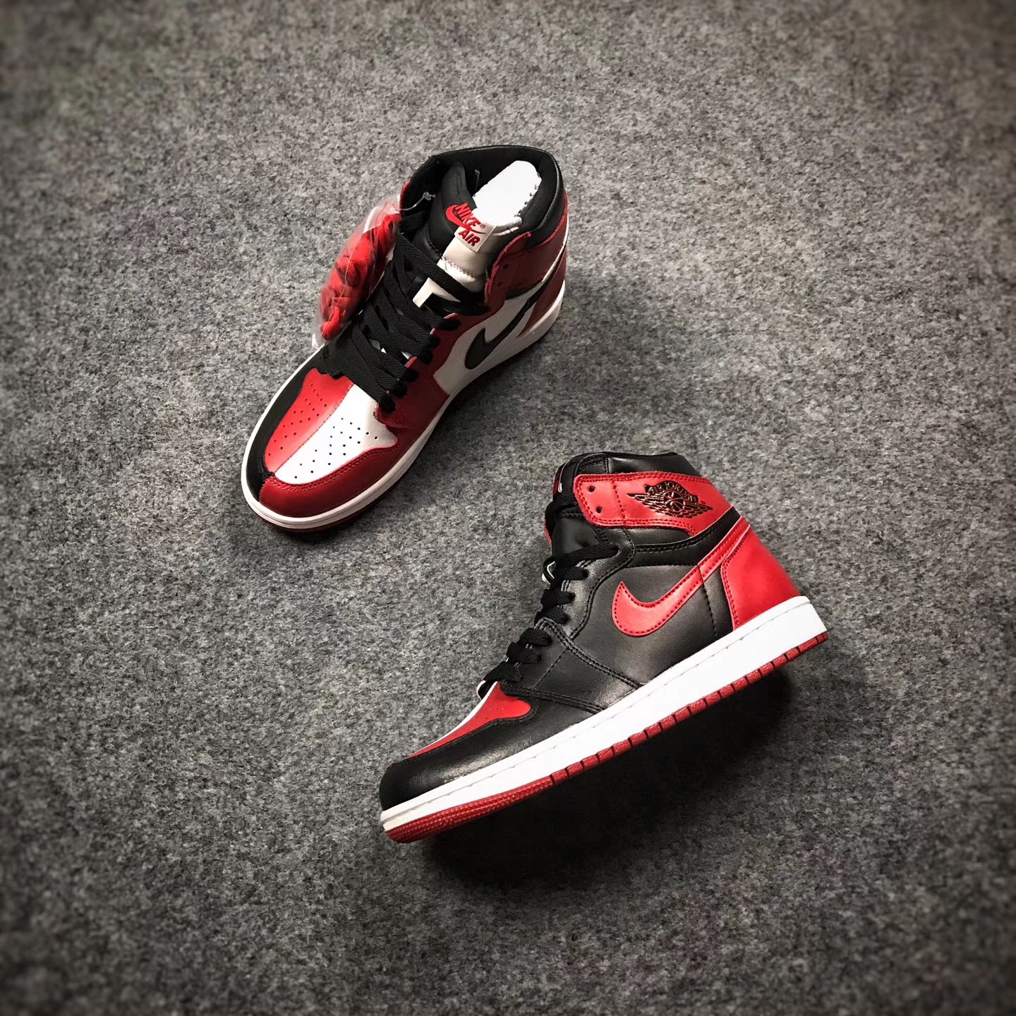 Women Jordan 1 Retro Clown Black Red Shoes