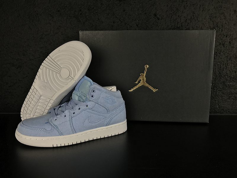 2017 Women Air Jordan 1 Ice Blue Shoes - Click Image to Close