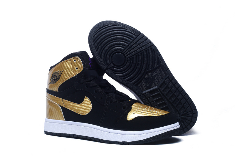 2015 Women Air Jordan 1 Retro Black Copper Shoes