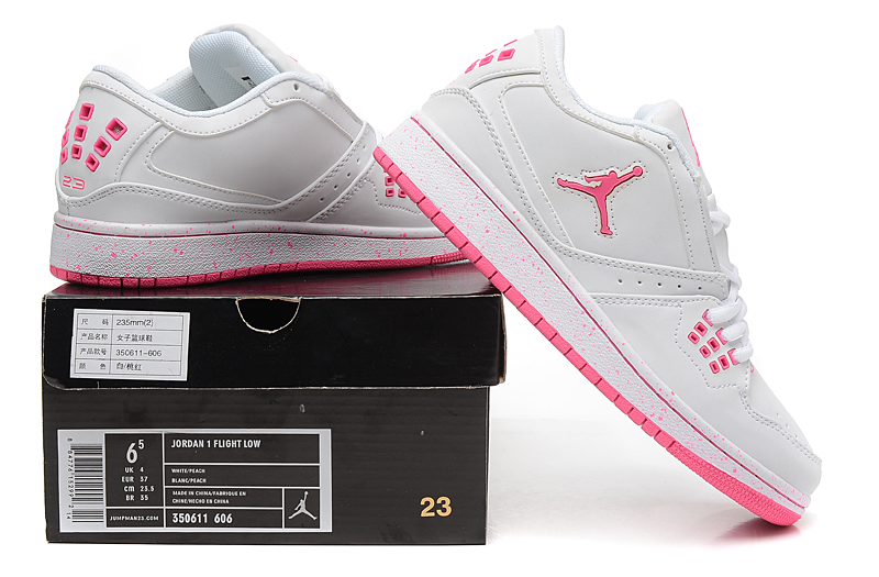 Women Air Jordan 1 White Pink Shoes - Click Image to Close