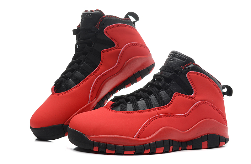 Women Air Jordan 10 Red Black Shoes