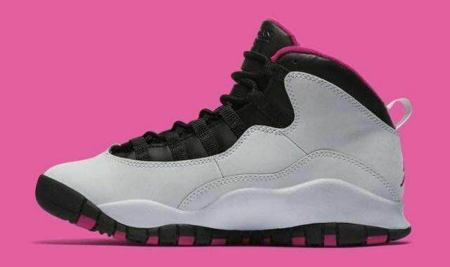 2016 Women Air Jordan 10 Retro White Black Pink - Click Image to Close