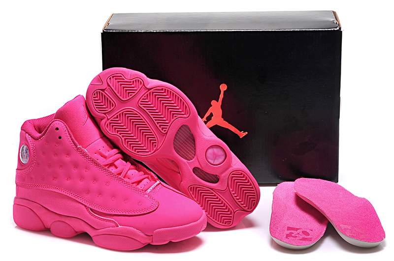 Women Air Jordan 13 GS Pink Basketball Shoes - Click Image to Close