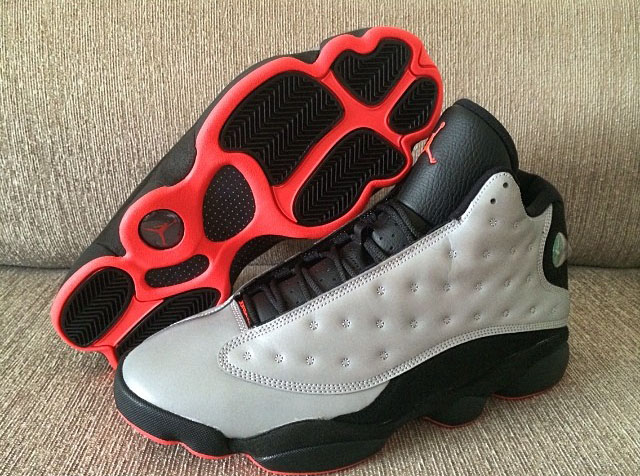 Women Air Jordan 13 Retro 3M White Black Basketball Shoes - Click Image to Close