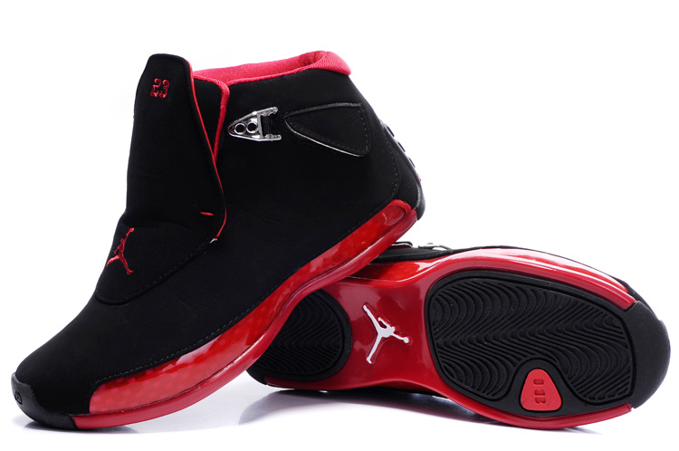 Women Jordan 18 Black Red Shoes - Click Image to Close