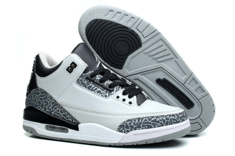 Women Air Jordan 3 Glof Grey Shoes - Click Image to Close