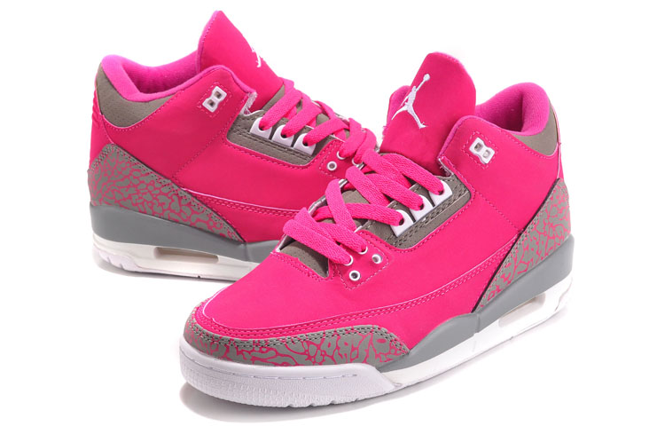 Women Air Jordan 3 Red Grey Shoes - Click Image to Close