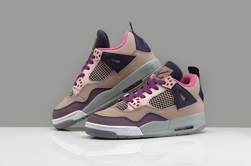 Women Air Jordan 4 Classic LV Coffe Color Shoes