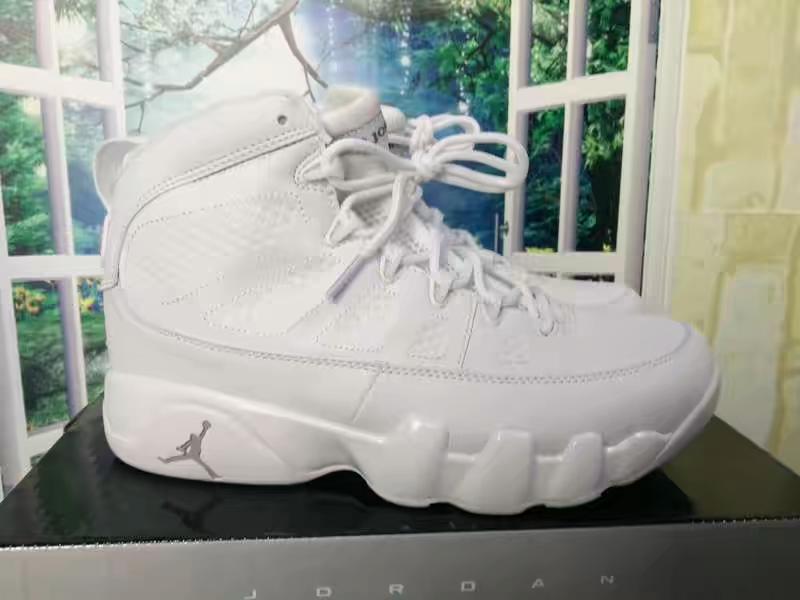 Women Jordan 9 Retro All White Shoes