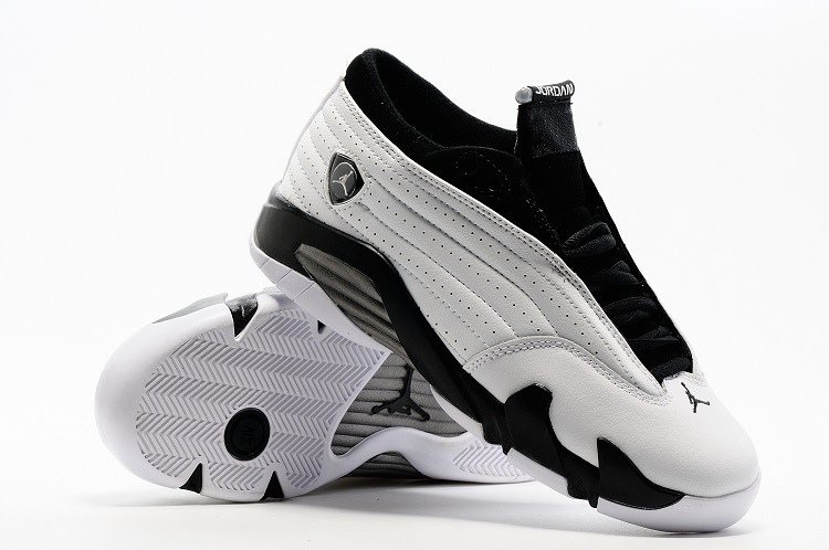 Women Jordan 14 Retro White Black Shoes