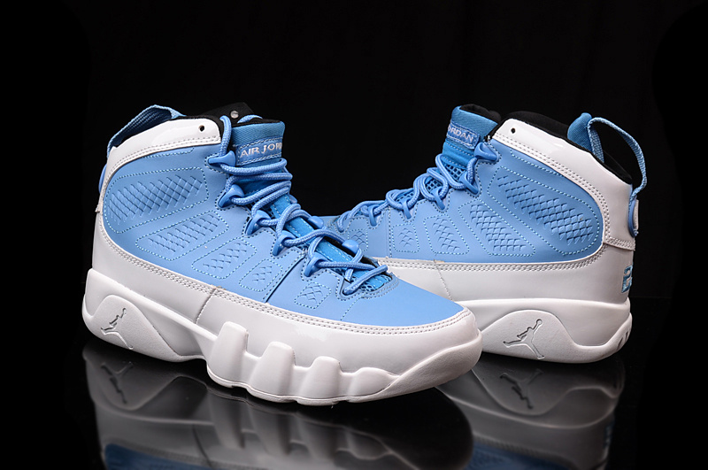 2016 Women Air Jordan 9 Blue Silver Shoes - Click Image to Close