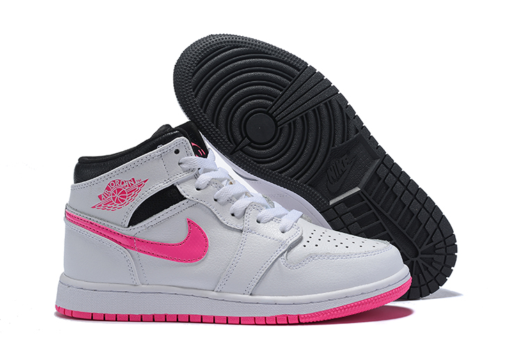 Women New Air Jordan White Pink Black Shoes - Click Image to Close