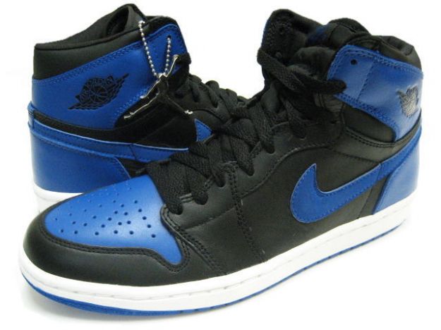 Authentic Air Jordan 1 Black Royal Blue White Shoes - Click Image to Close