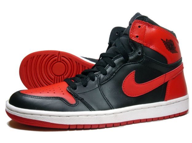 Authentic Air Jordan 1 Black Varsity Red White Shoes - Click Image to Close