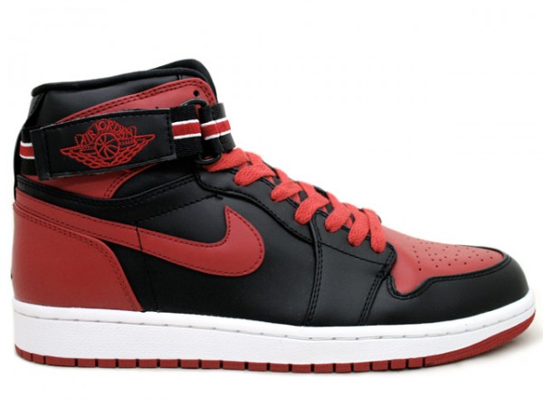 Authentic Air Jordan 1 High Strap Lack Varsity Red White Shoes - Click Image to Close