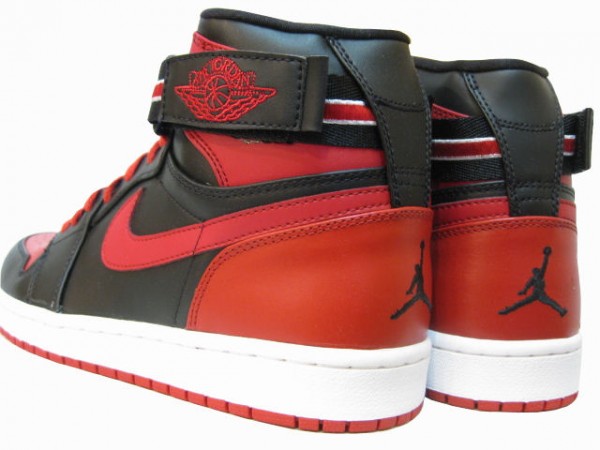 Authentic Air Jordan 1 High Strap Lack Varsity Red White Shoes - Click Image to Close