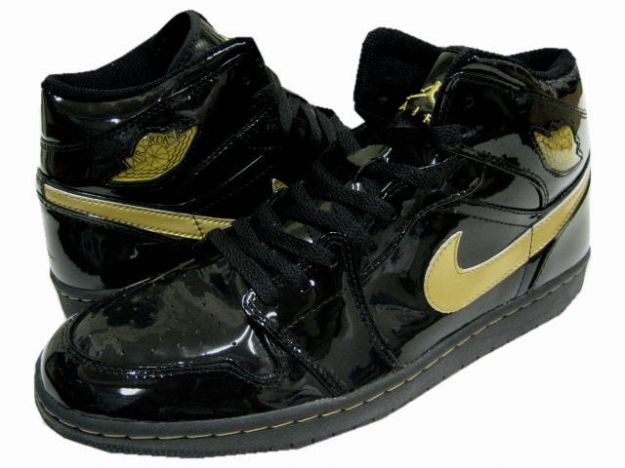 Authentic Air Jordan 1 Retro Black Metallic Gold Shoes - Click Image to Close