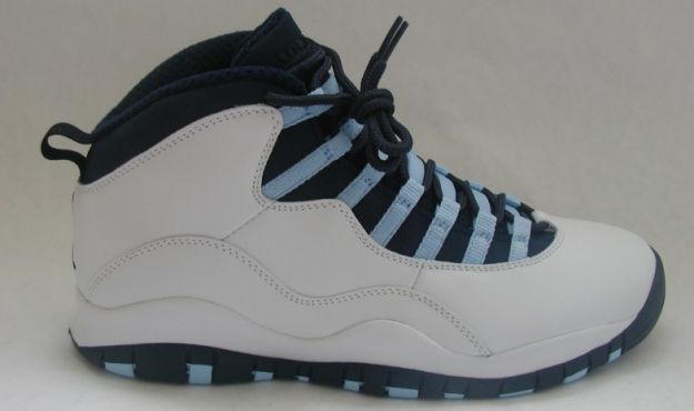 white and blue jordan 10s