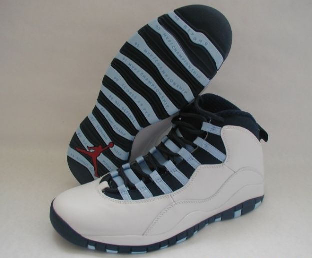 air jordan 10 retro ice blue white obsidian ice blue varsity red shoes