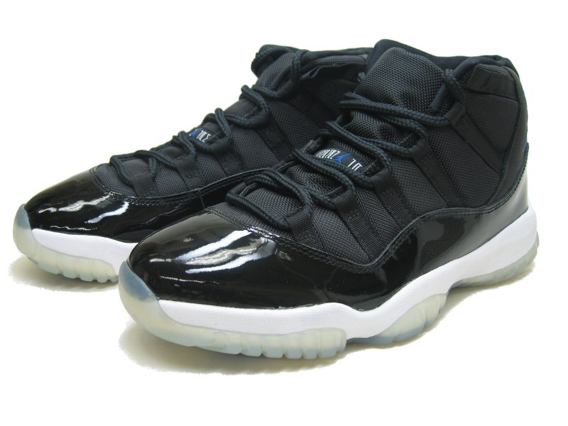 air jordan 11 retro space jams black white shoes - Click Image to Close