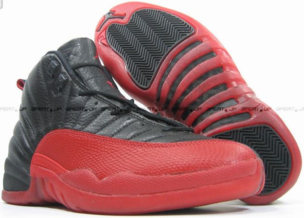 air jordan 12 original playoffs black varsity red shoes