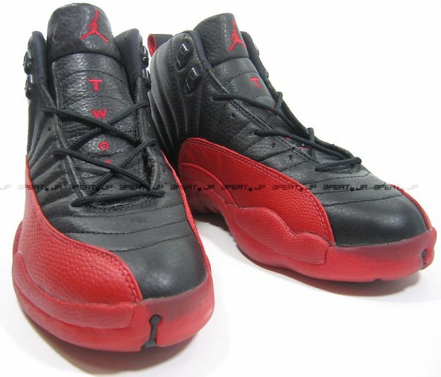 air jordan 12 original playoffs black varsity red shoes