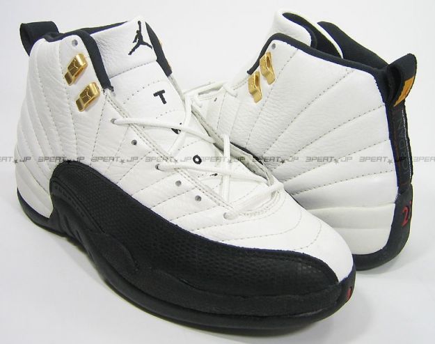 air jordan 12 original taxi white black gold shoes - Click Image to Close