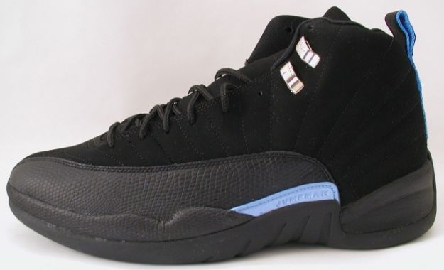 air jordan 12 retro nubucks unc black university blue shoes