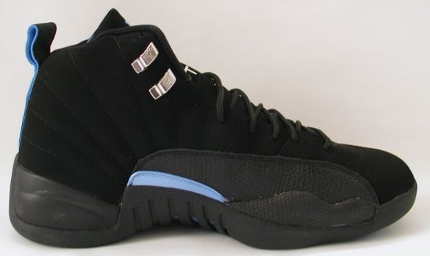 air jordan 12 retro nubucks unc black university blue shoes