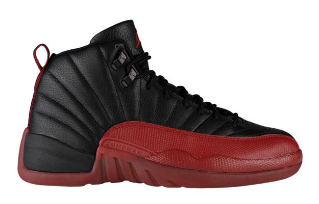 air jordan 12 retro playoffs black varsity red shoes