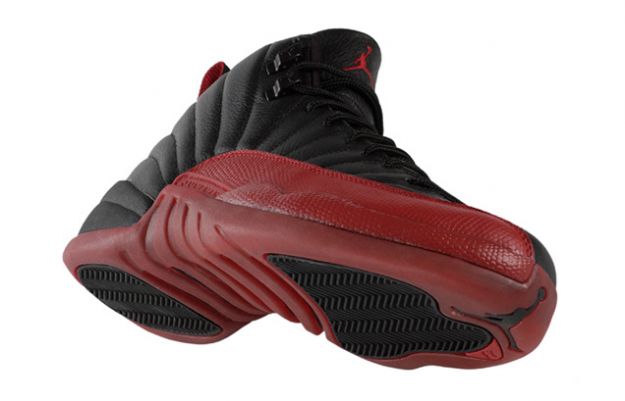 air jordan 12 retro playoffs black varsity red shoes