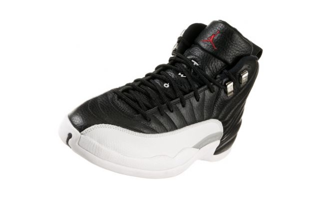 air jordan 12 retro playoffs black white shoes - Click Image to Close