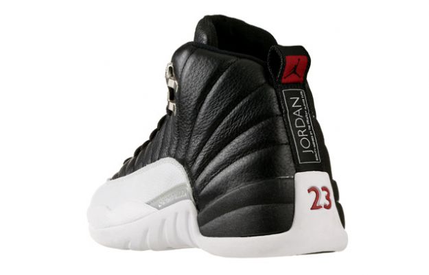 air jordan 12 retro playoffs black white shoes