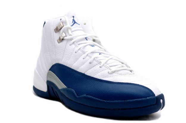 air jordan 12 retro white french blue metallic silver shoes