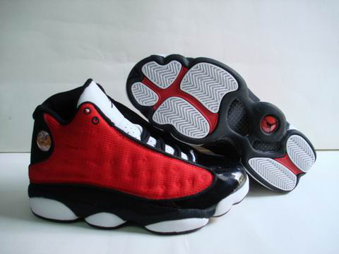 air jordan 13 retro white black red shoes