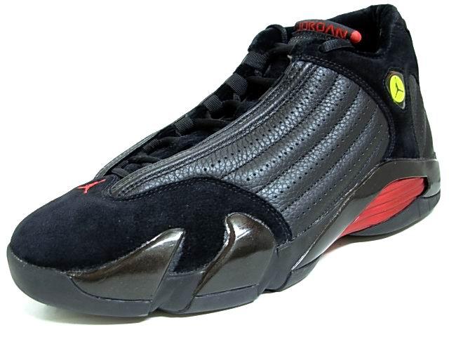 Original Air Jordan 14 Final Last Shot Black Varsity Red Shoes