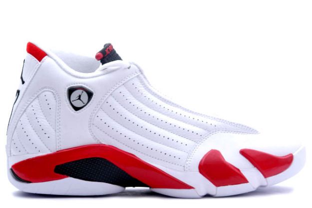 air jordan 14 retro white black varsity red shoes