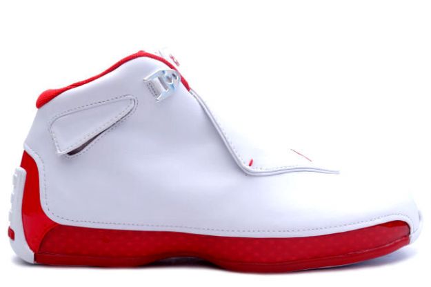 original air jordan 18 white varsity red shoes