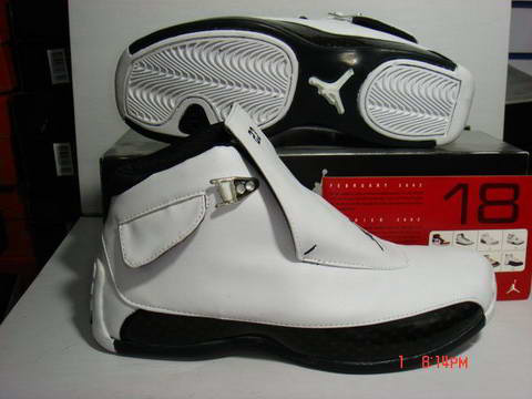 air jordan 18 white black shoes