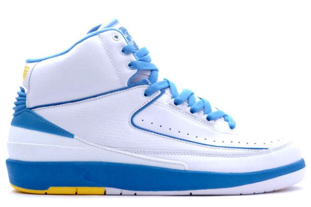 Authentic Air Jordan 2 Retro Carmello Anthony Melo White University Blue Varisty Maize Shoes - Click Image to Close