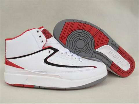 Authentic Air Jordan 2 Retro White Varsity Red Shoes - Click Image to Close