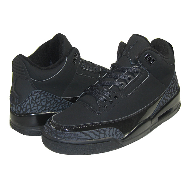 Authentic Air Jordan 3 Retro All Black Cat Charcoal Shoes - Click Image to Close