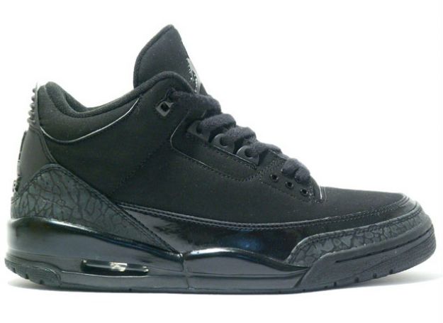 Authentic Air Jordan 3 Retro All Black Cat Charcoal Shoes - Click Image to Close